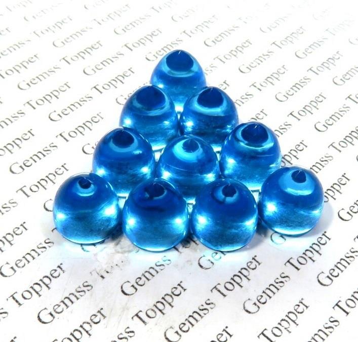 Swiss Blue Topaz 10x10 mm Bullet Cabochon